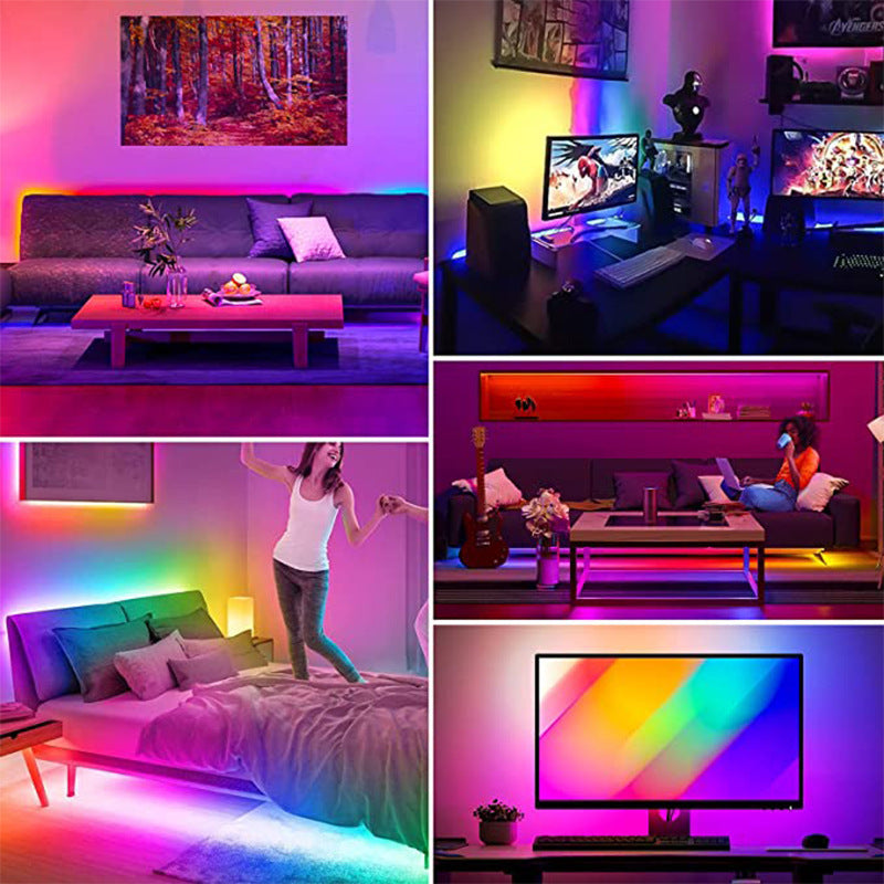 Smart RGB LED Strip Lights with Bluetooth App & Remote Control, Music Sync, 16M Colors